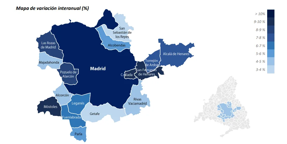 Mapa Variación Interanual Madrid